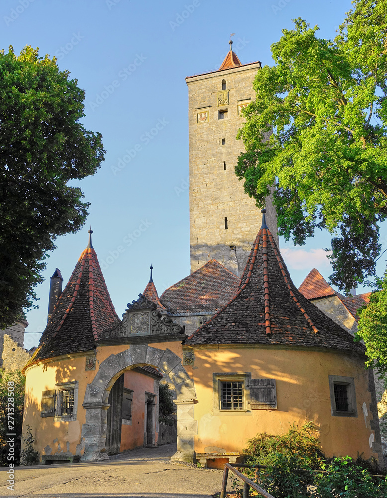 Medieval Gate of fortified walled medieval village of Rothenburg ob der Tauber, Germany Medieval Gate of fortified walled medieval village of Rothenburg ob der Tauber, Germany