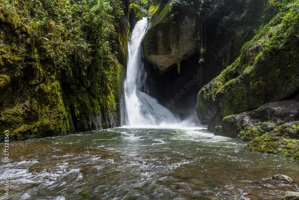 Waterfall Savegre River, Los quetzales national park San Gerardo de Dota, Costa Rica
