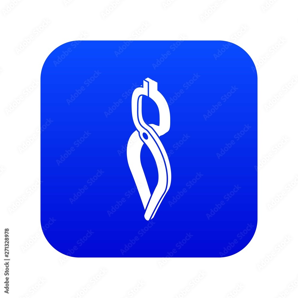 Blacksmith tong icon blue vector isolated on white background Blacksmith tong icon blue vector isolated on white background