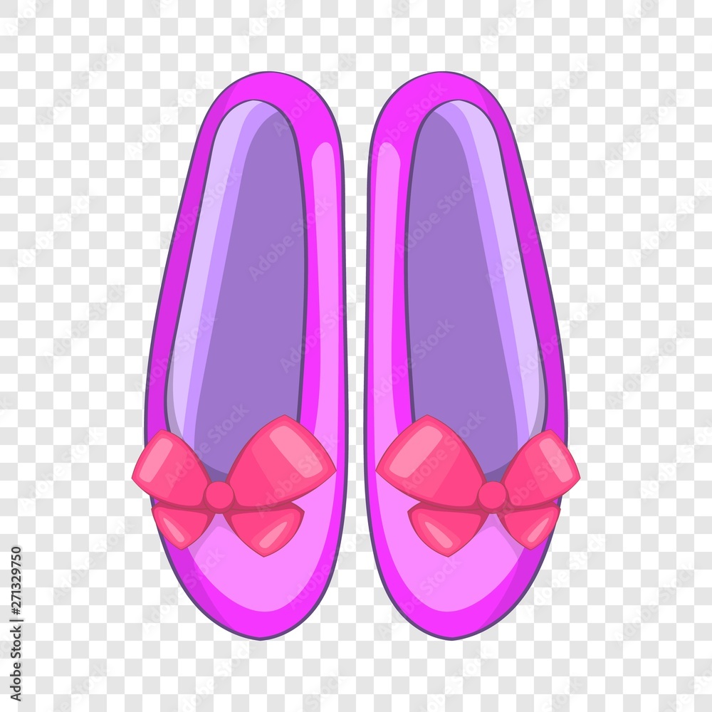 Shoes with a bow icon. Cartoon illustration of shoes with a bow vector icon for web design