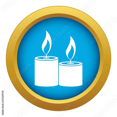 Aromatic candles icon blue vector isolated on white background for any design