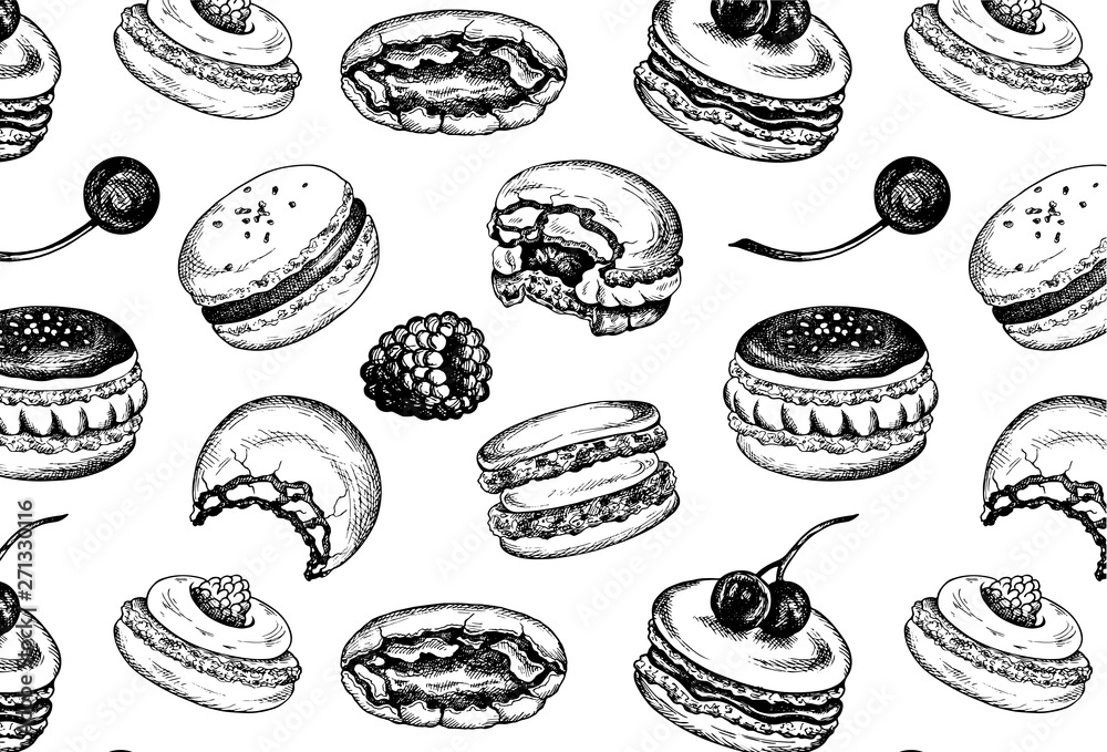 French Pastries Drawings