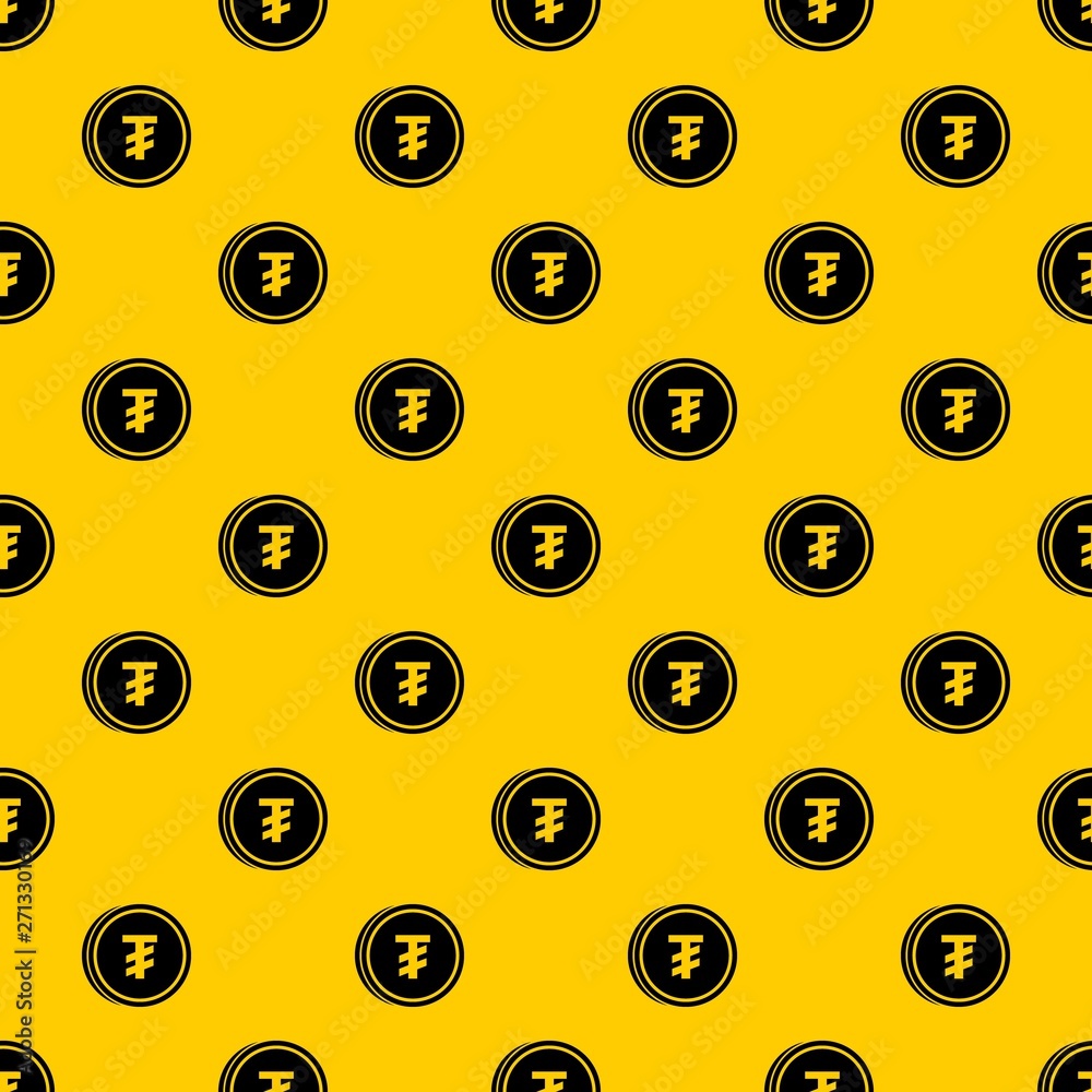 Fototapeta premium Tugrik coin pattern seamless vector repeat geometric yellow for any design