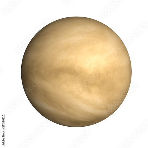 High detailed Venus planet of solar system with atmosphere isolated on white background. Science fiction. Elements of this image were furnished by NASA.