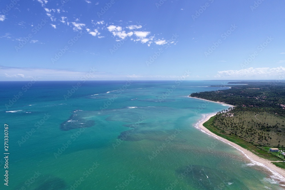 Paradisiac beach with crystal water. Brazillian Caribbean. São Miguel dos Milagres, Alagoas, Brazil. 