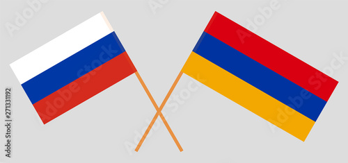 Armenia and Russia. Armenian and Russian flags