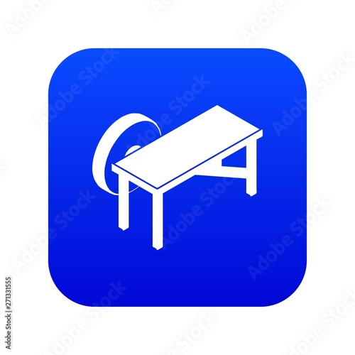 Grindstone icon blue vector isolated on white background