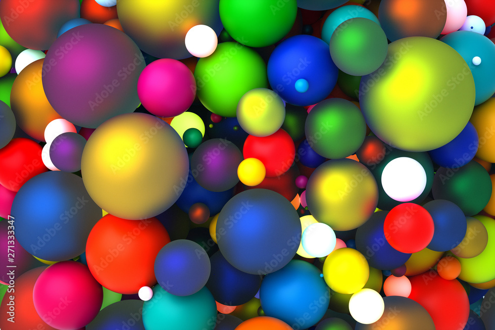 A 3d holiday render of colorful balls