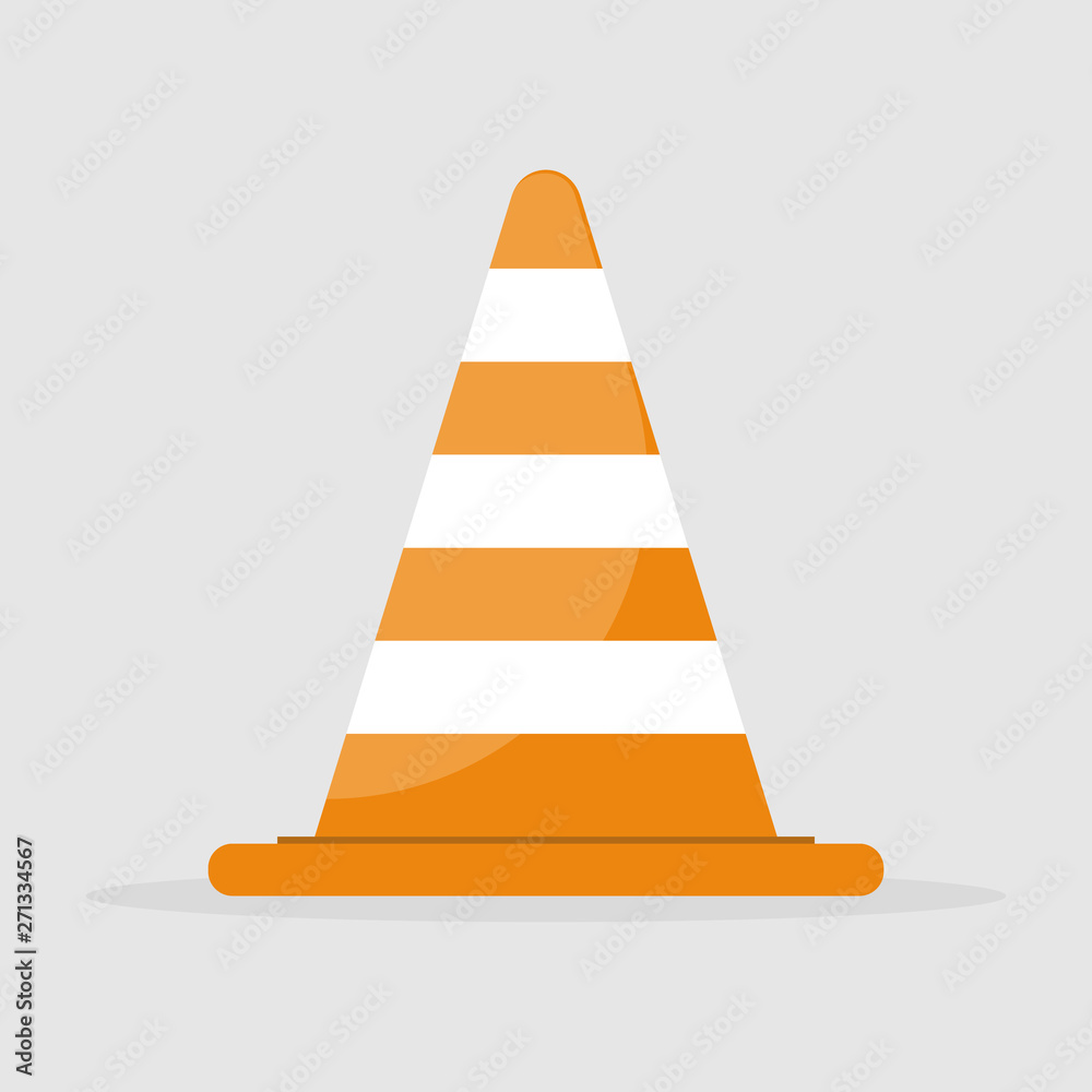 Traffic Cone. Vector road sign