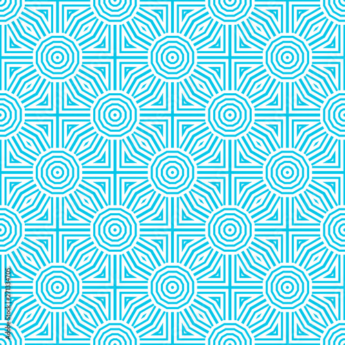 Blue and white pattern with simple geometric ornament