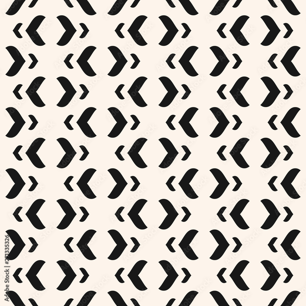 Vector geometric texture with curved arch shapes. Abstract modern black and white seamless pattern. Stylish minimalist monochrome background. Repeatable design for decor, textile, fabric, furniture Vector geometric texture with curved arch shapes. Abstract modern black and white seamless pattern. Stylish minimalist monochrome background. Repeatable design for decor, textile, fabric, furniture