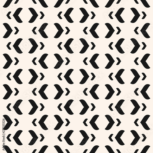 Vector geometric texture with curved arch shapes. Abstract modern black and white seamless pattern. Stylish minimalist monochrome background. Repeatable design for decor  textile  fabric  furniture