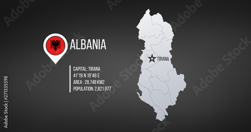 Albania map High detailed i...