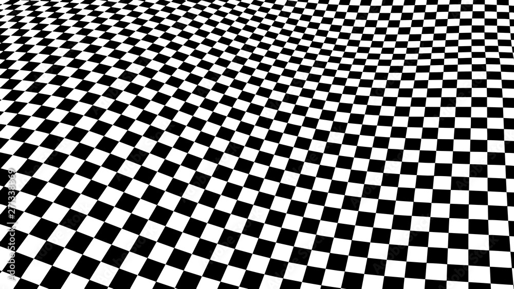 Optical illusion wave. Chess waves board. Abstract 3d black and white illusions. Horizontal lines stripes pattern or background with wavy distortion effect. Vector illustration. Optical illusion wave. Chess waves board. Abstract 3d black and white illusions. Horizontal lines stripes pattern or background with wavy distortion effect. Vector illustration.
