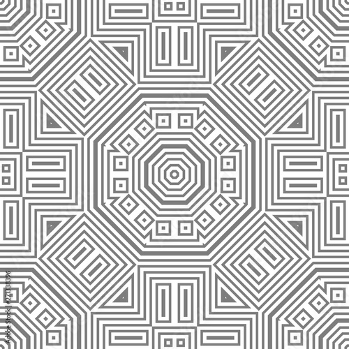 Grey and white pattern with geometric ornament