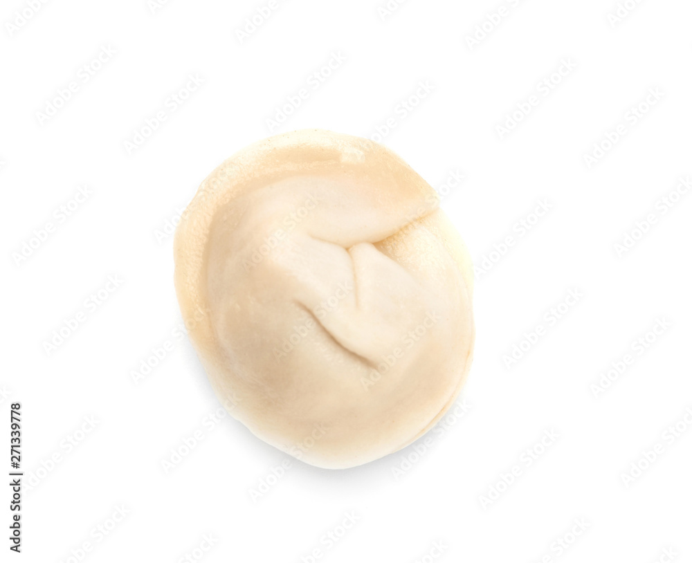 Fresh boiled dumpling on white background, top view Fresh boiled dumpling on white background, top view