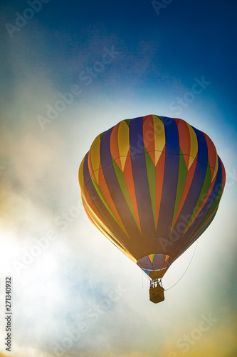 hot air balloon at sunrise