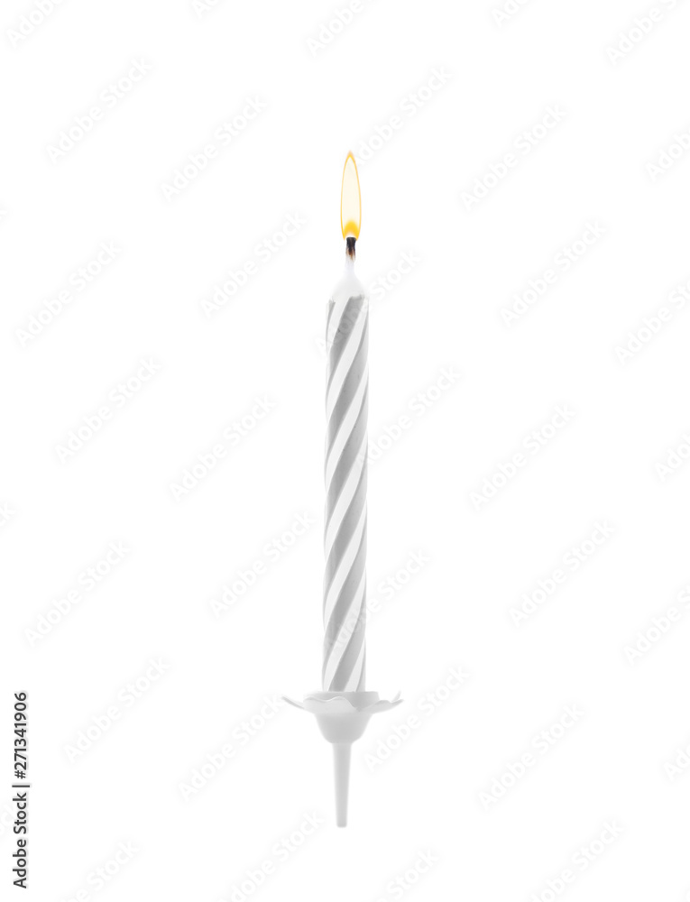 Color birthday cake candle on white background Color birthday cake candle on white background