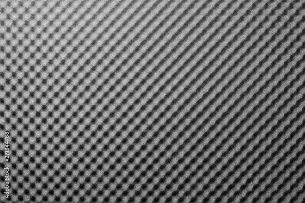 Sound proof Acoustic black gray foam absorbing, pyramid style padding layer  panel for voice recording studio attach on wall as wallpaper background to  reduce and protect sound to outside room Stock-Foto |