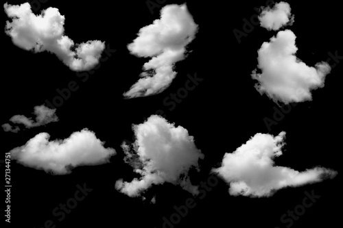 White clouds on black background,set of elements design