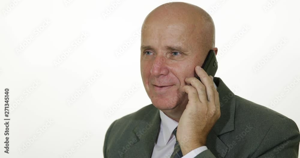 Businessman Communication Inside Office Room Talking Business on Cellphone Businessman Communication Inside Office Room Talking Business on Cellphone