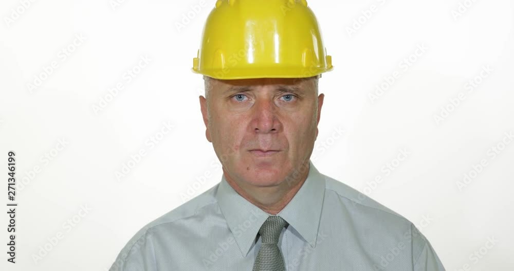 Engineer Closeup Portrait Looking Confident in a Company Presentation Engineer Closeup Portrait Looking Confident in a Company Presentation