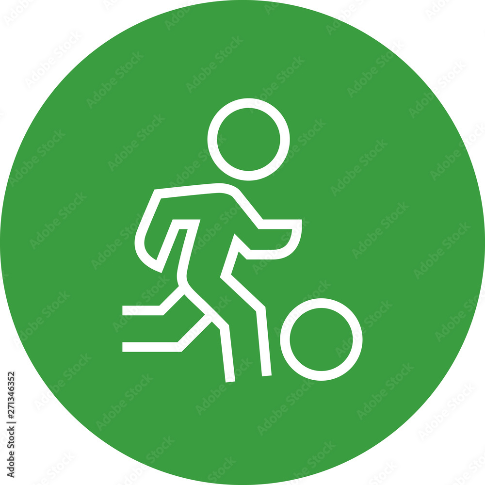 Athlete With Ball Outline Icon