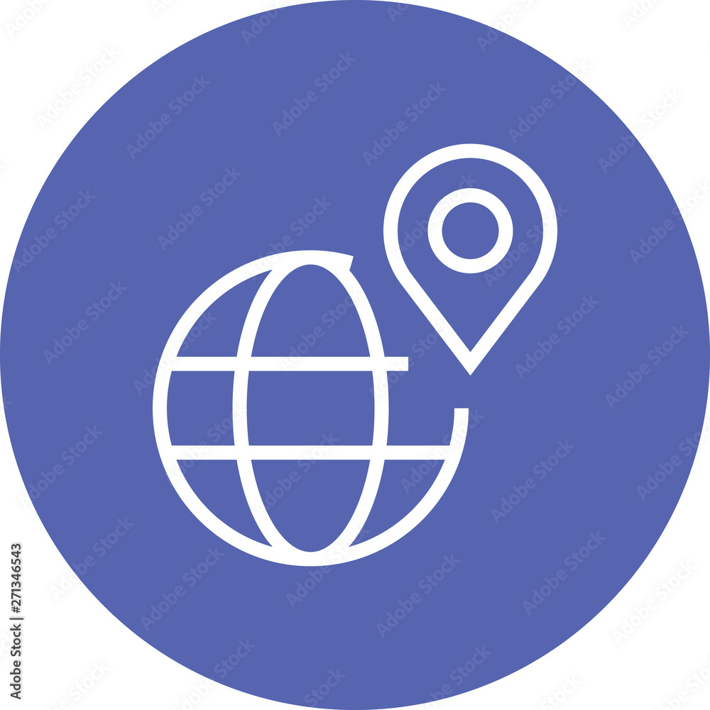 Geolocation Globe Pin GPS Outline Icon Geolocation Globe Pin GPS Outline Icon