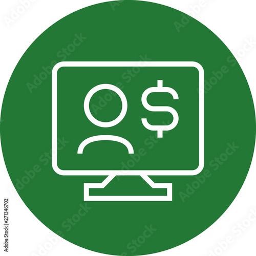 Online Payment Finance Outline Icon