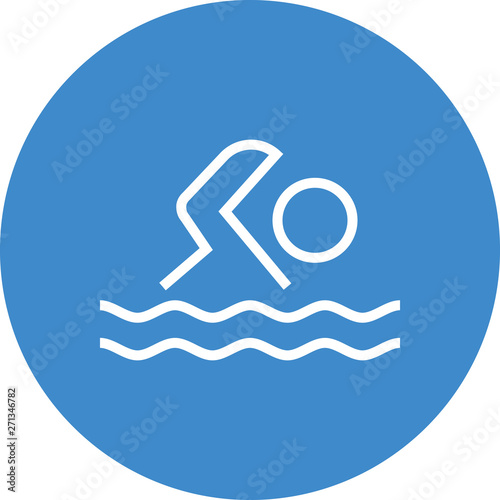 Person Swimming Pool Outline Icon