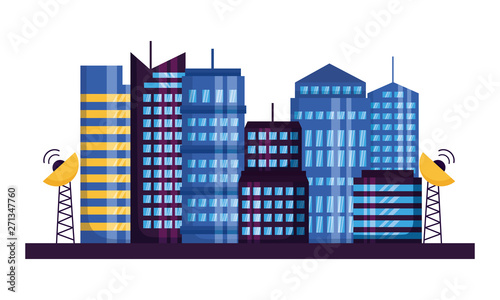 smart city buldings antenna communication