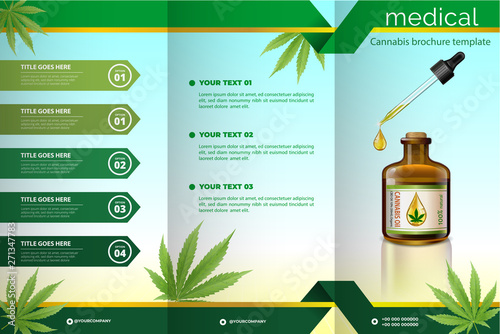 Cannabis or marijauna medical Brochure desing.