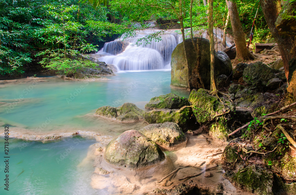 Obraz premium waterfall in deep forest , thailand