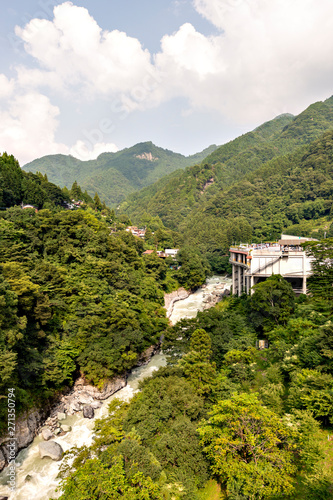 Yoshino river in Iya area in Tokushima prefecture, Japan photo