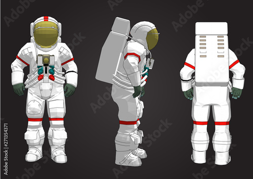 Space suit vector with a white background