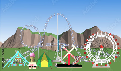 Amusement Park Vector With a white background