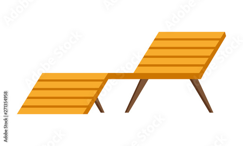 Foto wooden deck chair on white background