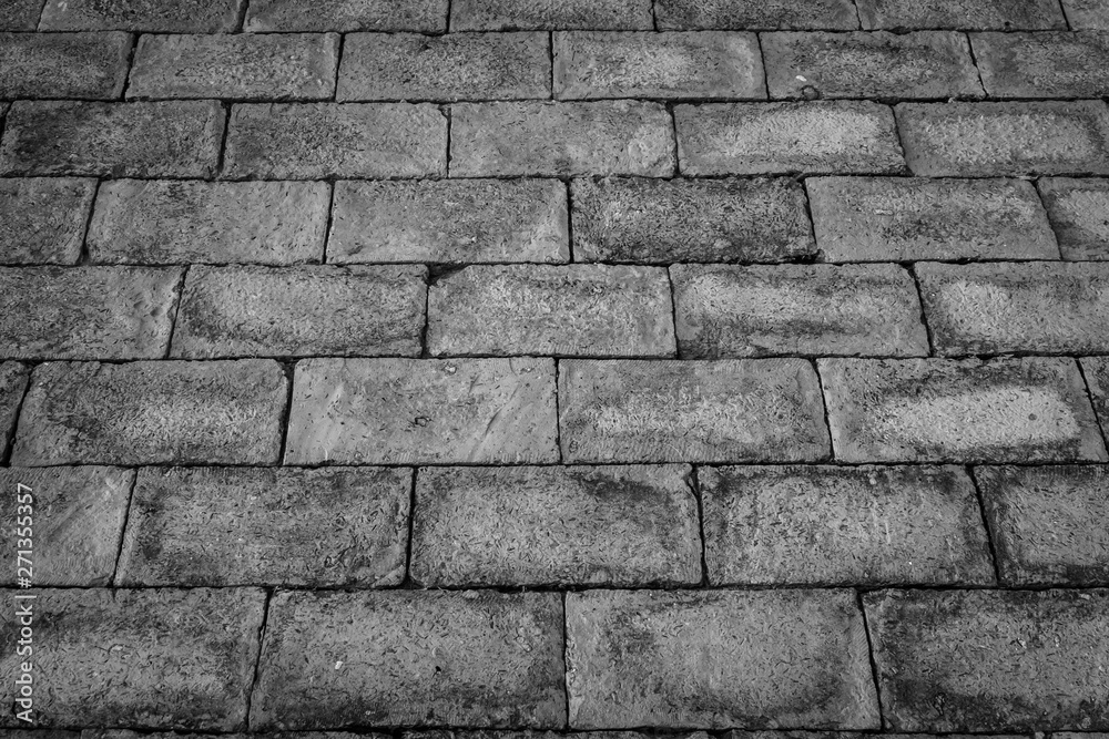 Fototapeta premium Old floor red brick wall texture