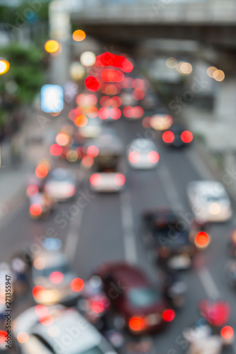 Blur of traffic jam on the city