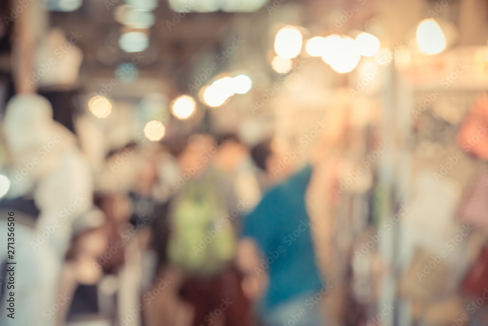 Blur people at market