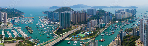 Top view Hong Kong harbour port photo