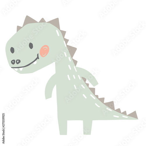 Dinosaur baby cute print. Sweet dino summer holiday. Cool illustration for nursery, playroom, t-shirt, kids apparel, baby party invitation, birsday card, newborn pajamas
