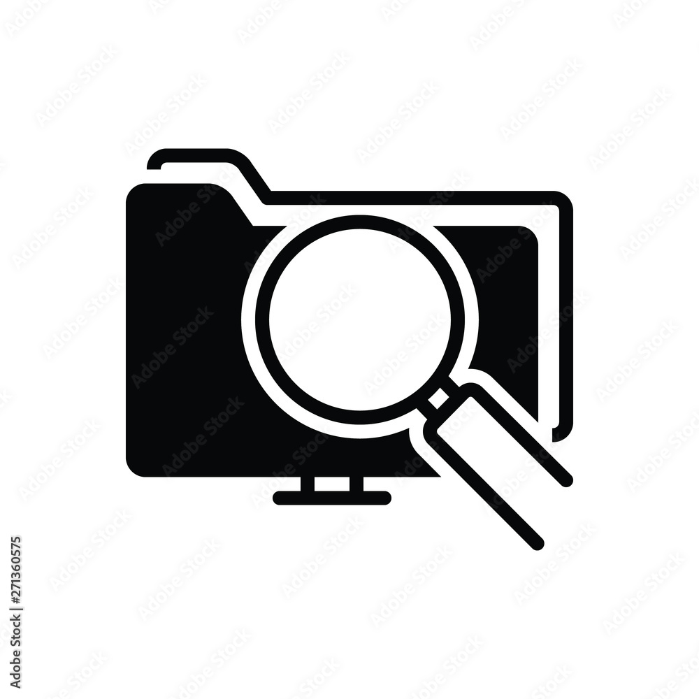 Black solid icon for data search Black solid icon for data search