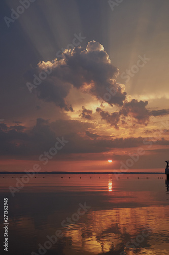 beautiful sky with clouds at sunset on the seabeautiful sky with clouds at sunset on the seabeautiful sky with clouds at sunset on the seabeautiful sky with clouds at sunset on the seabeautiful sky wi photo