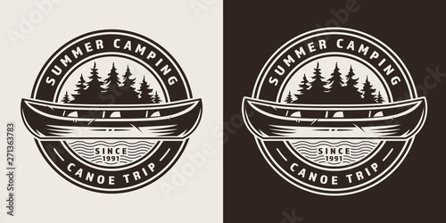 Vintage summer trip round emblem