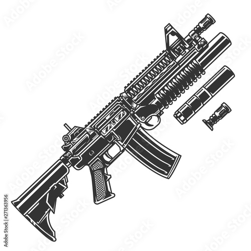 Vintage modern automatic assault rifle template