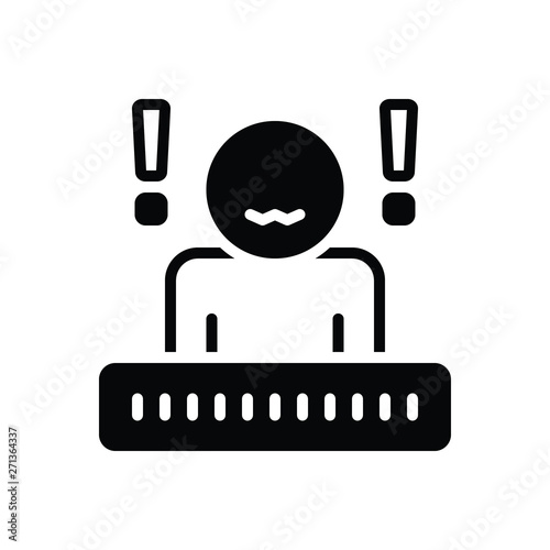 Black solid icon for anxiety 