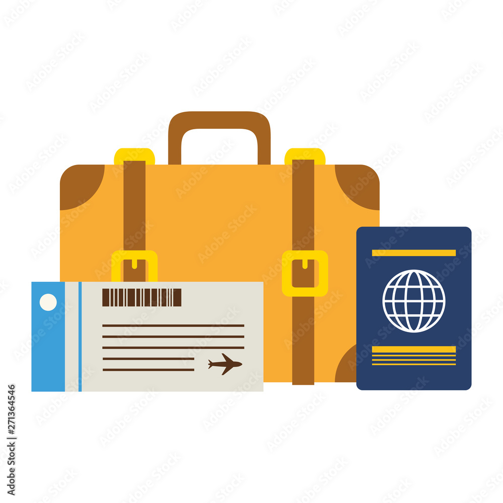 vacations suitcase ticket and passport vacations suitcase ticket and passport