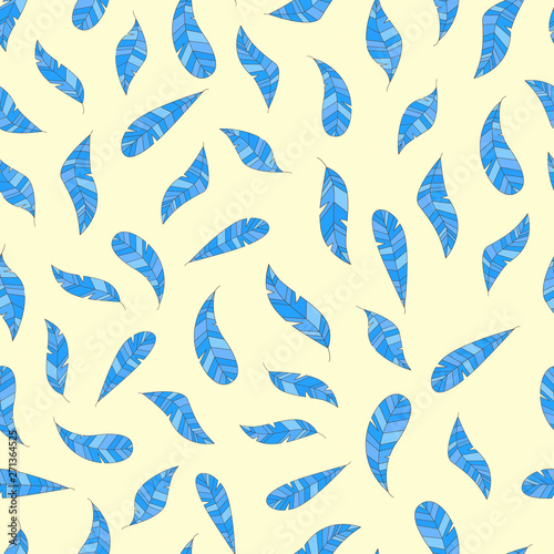 feather fluff or leaf hand drawn seamless pattern vector