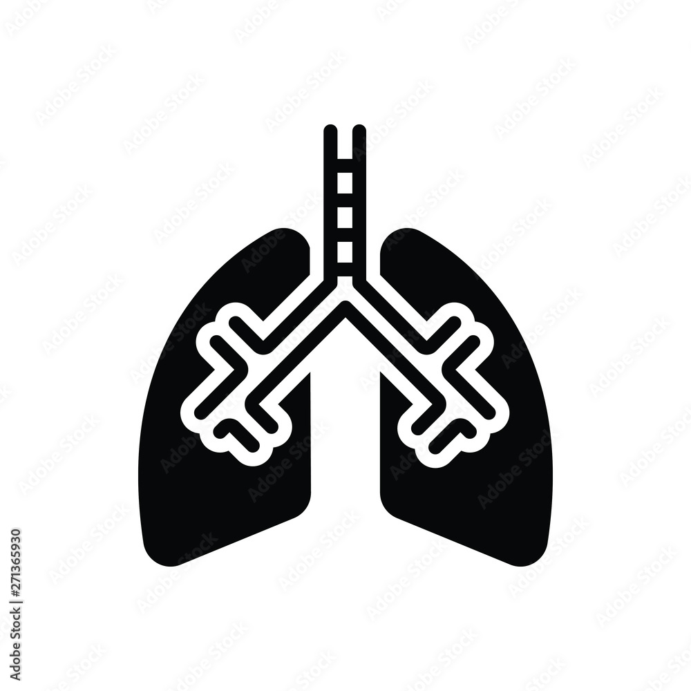 Black solid icon for lung breath Black solid icon for lung breath